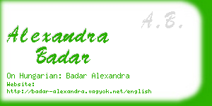 alexandra badar business card